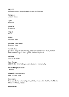Isic1175 Halaesa Honours Diogenes Lapiron, Son of Diogenes
