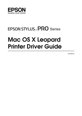 Mac OS X Leopard Printer Driver Guide