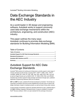 Data Exchange Standards in the AEC Industry