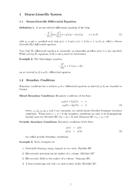 Sturm Liouville Theory