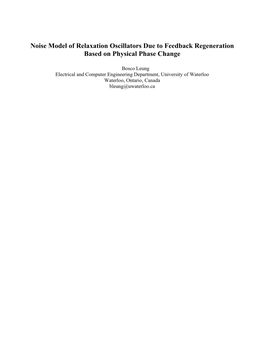 Noise Model of Relaxation Oscillators Due to Feedback Regeneration Based on Physical Phase Change