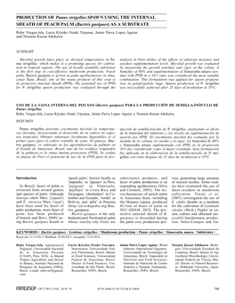 PRODUCTION of Panus Strigellus SPAWN USING the INTERNAL SHEATH of PEACH PALM (Bactris Gasipaes) AS a SUBSTRATE