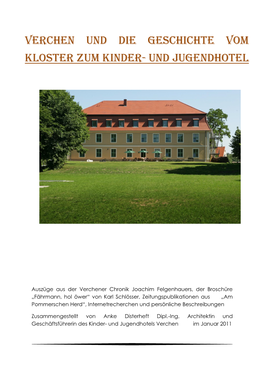Verchen Und Die Geschichte Vom Kloster Zum Kinder- Und Jugendhotel