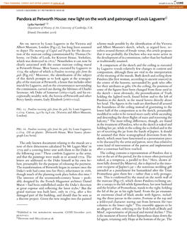 Pandora at Petworth House: New Light on the Work and Patronage of Louis Laguerrea) Lydia Hamlett1, B) Department of History of Art, University of Cambridge, U.K