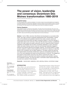 The Power of Vision, Leadership and Consensus: Downtown Des Moines Transformation 1980–2019 Received (In Revised Form): 25Th November, 2019