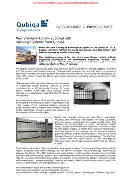 New Visionary Library Supplied with Shelving Systems from Qubiqa