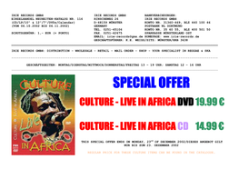 Special Offer Culture - Live in Africa Dvd 19.99 €