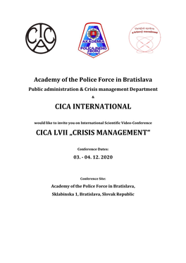 Cica International Cica Lvii „Crisis Management“