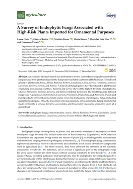 A Survey of Endophytic Fungi Associated with High-Risk Plants Imported for Ornamental Purposes