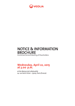 Notice & Information Brochure
