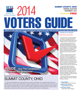 Summit County, Ohio General Election November 4, 2014 2014 Free