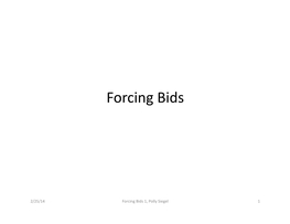 Forcing Bids