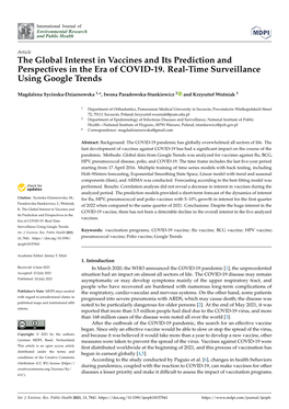 The Global Interest in Vaccines and Its Prediction and Perspectives in the Era of COVID-19