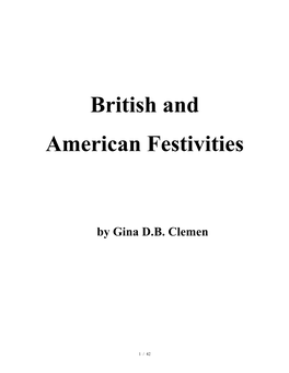 British and American Festivities