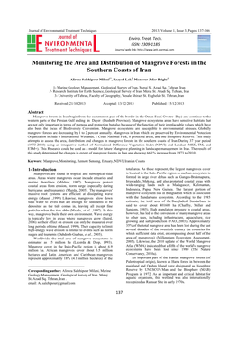 Monitoring the Area and Distribution of Mangrove Forests in the Southern Coasts of Iran