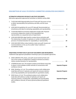 Description of Aoac Statistics Committee Generated Documents