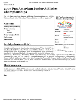 2005 Pan American Junior Athletics Championships - Wikipedia