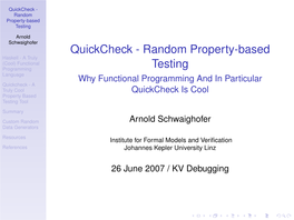 Quickcheck - Random Property-Based Testing