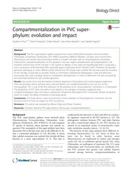 Compartmentalization in PVC Super-Phylum: Evolution and Impact