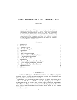 Global Properties of Plane and Space Curves