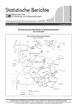 Statistische Berichte Statistisches Amt Für Hamburg Und Schleswig-Holstein