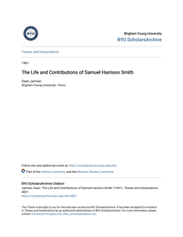 The Life and Contributions of Samuel Harrison Smith