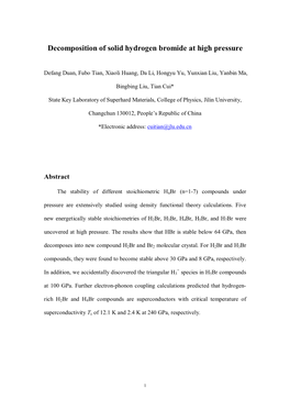 Decomposition of Solid Hydrogen Bromide at High Pressure