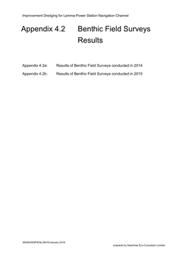 Appendix 4.2 ___Benthic Field Surveys Results