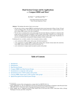 Dual System Groups and Its Applications — Compact HIBE and More⋆