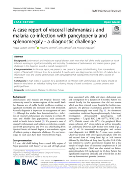 A Case Report of Visceral Leishmaniasis and Malaria Co-Infection With