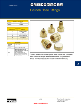 Garden Hose Fittings