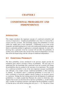 Chapter 2 Conditional Probability and Independence