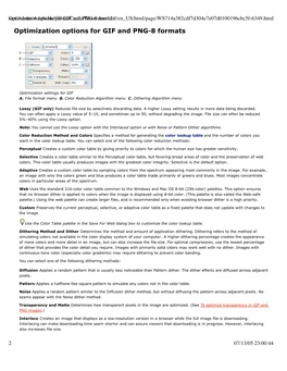 Optimization Options for GIF and PNG-8 Formats