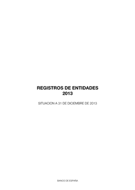 Registros De Entidades 2013