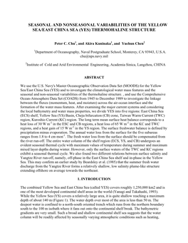 (Yes) Thermohaline Structure