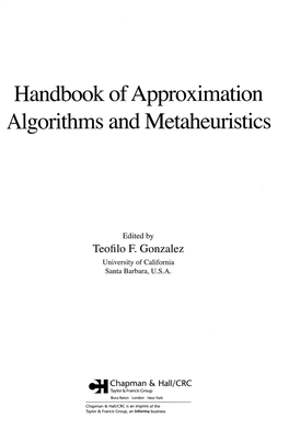 Handbook of Approximation Algorithms and Metaheuristics