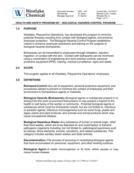 HSP - 407 Current Rev: 3/10/2017 Revised By: B