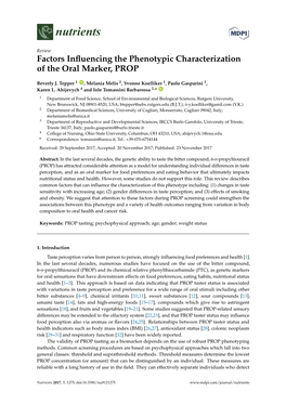 Factors Influencing the Phenotypic Characterization of the Oral Marker