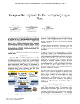 Design of the Keyboard for the Heterophony Digital Piano