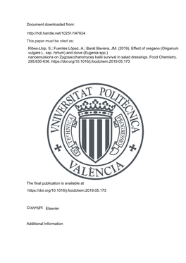 Document Downloaded From: This Paper Must Be Cited As: the Final Publication Is Available at Copyright Additional Information Ht