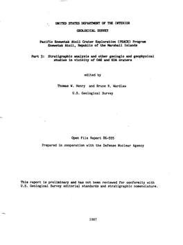Edited by Thomas W. Henry and Bruce R. Wardlaw U.S. Geological