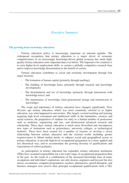 Tertiary Education for the Knowledge Society – Volume 1 – Isbn 978-92-64-04652-8 © Oecd 2008 14 – Executive Summary