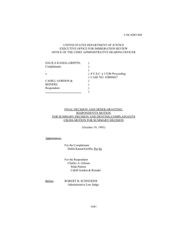 3 Ocaho 568 1641 United States Department of Justice