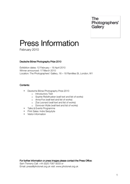 Press Information February 2010