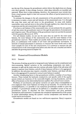 16.3 Numerical Groundwater Models