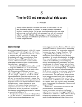 8. Time in GIS and Geographical Databases