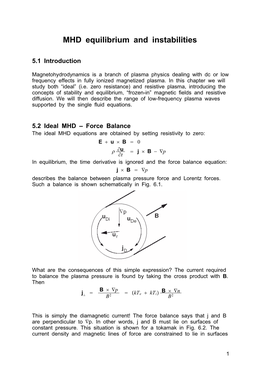 MHD Equilibrium and Instabilities