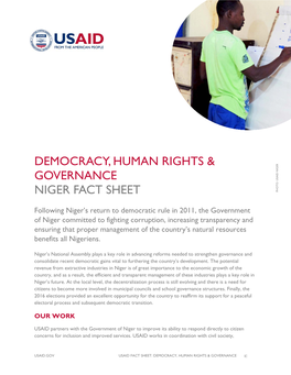 Niger Democracy, Human Rights and Governance Fact Sheet