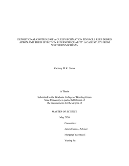 Depositional Controls of a Guelph Formation Pinnacle Reef Debris Apron and Their Effect on Reservoir Quality: a Case Study from Northern Michigan