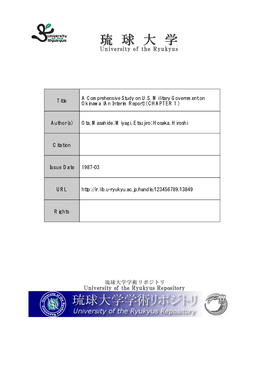 Title a Comprehensive Study on US Military Government on Okinawa